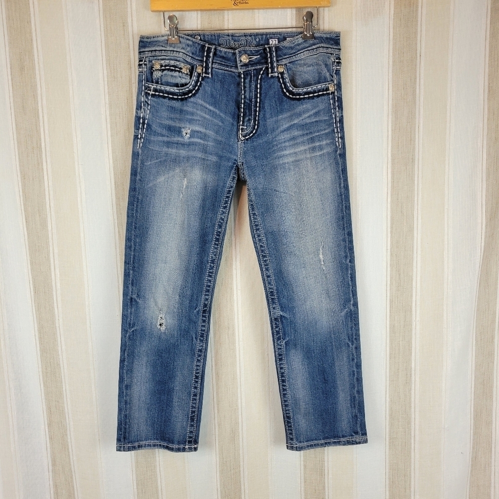 Miss Me Boyfriend Jeans Midrise Lowrise Blue Size 27 JPB5014